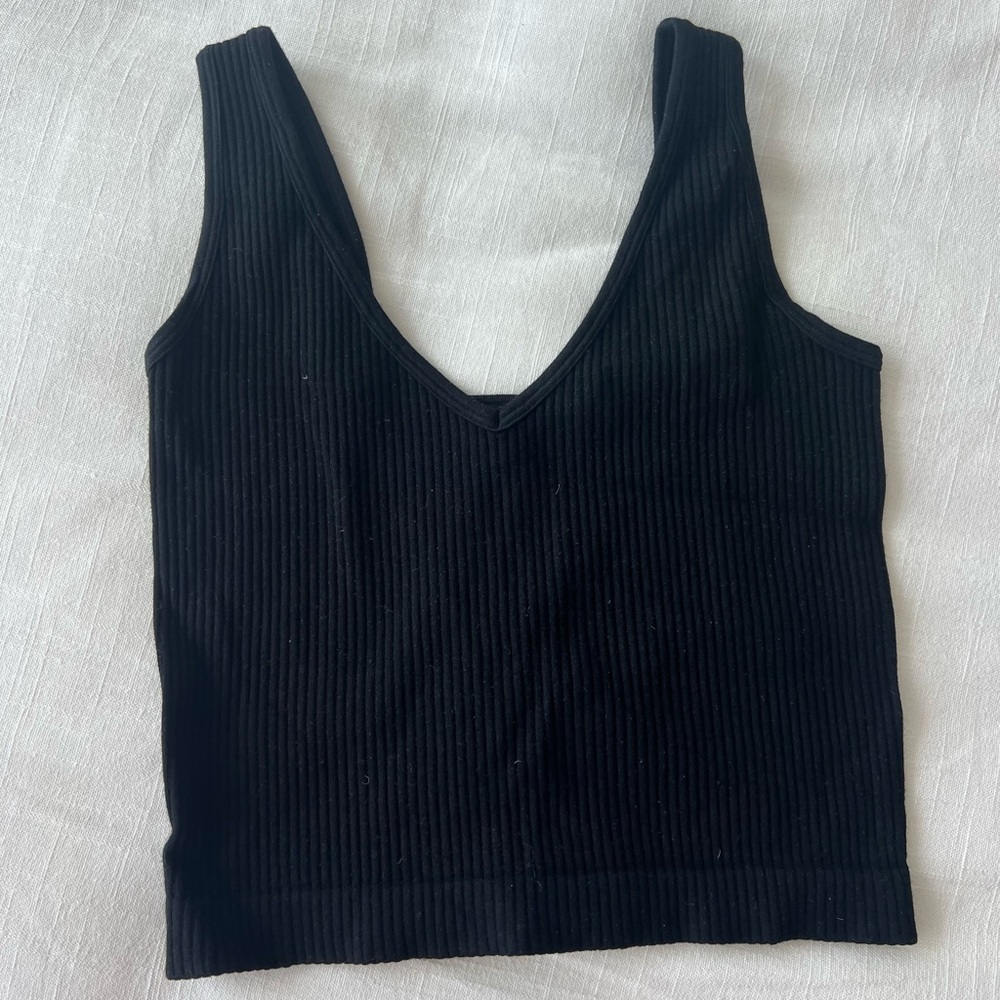 Free People black ribbed tank top